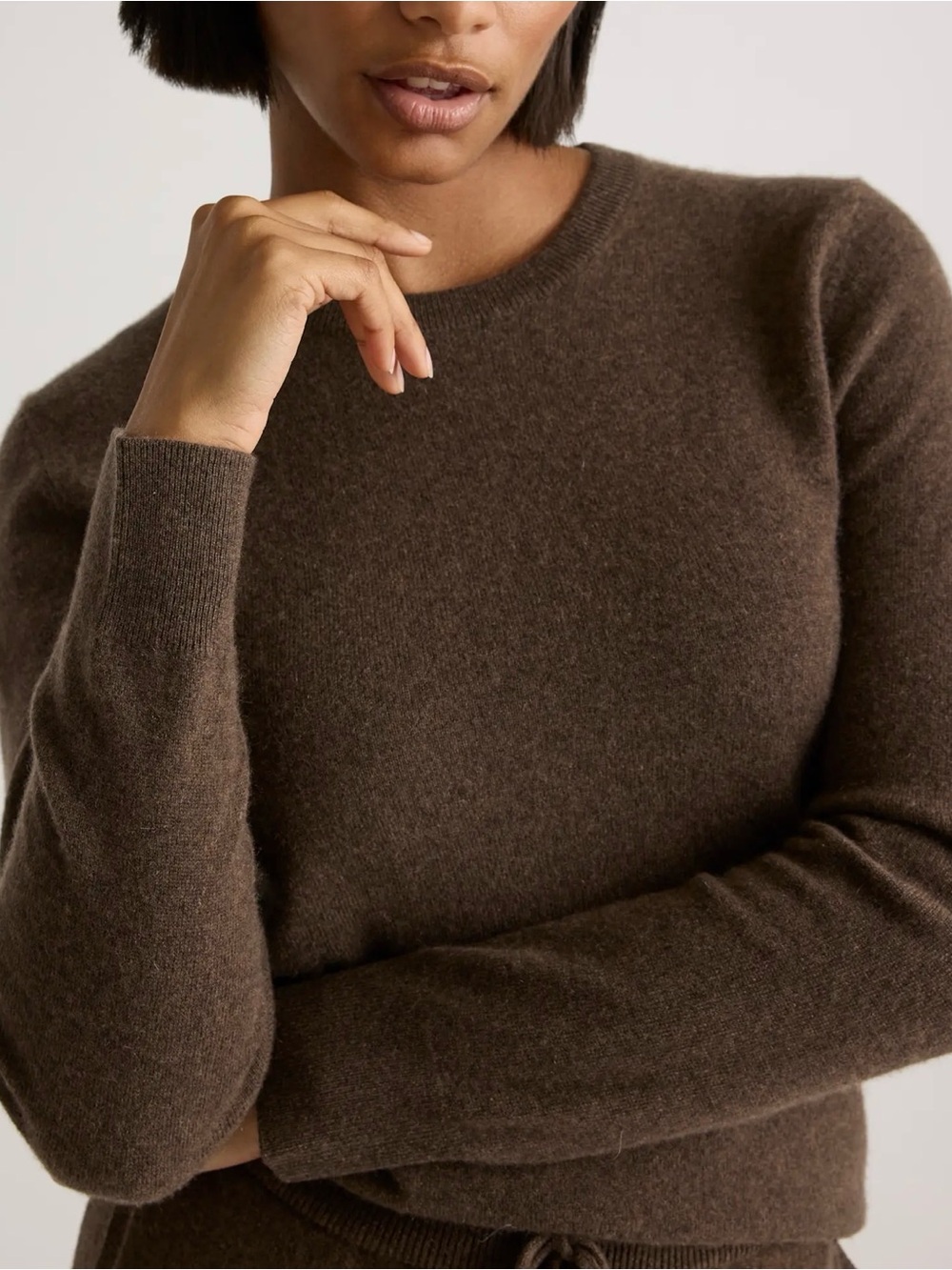 Quince Mongolian Cashmefe Crewneck Sweater in Brown. XL NWOT #0097